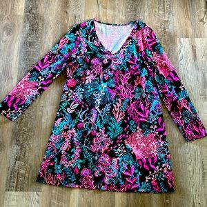 Lilly Pulitzer Etta  Dress size XL  in onyx twilight coral